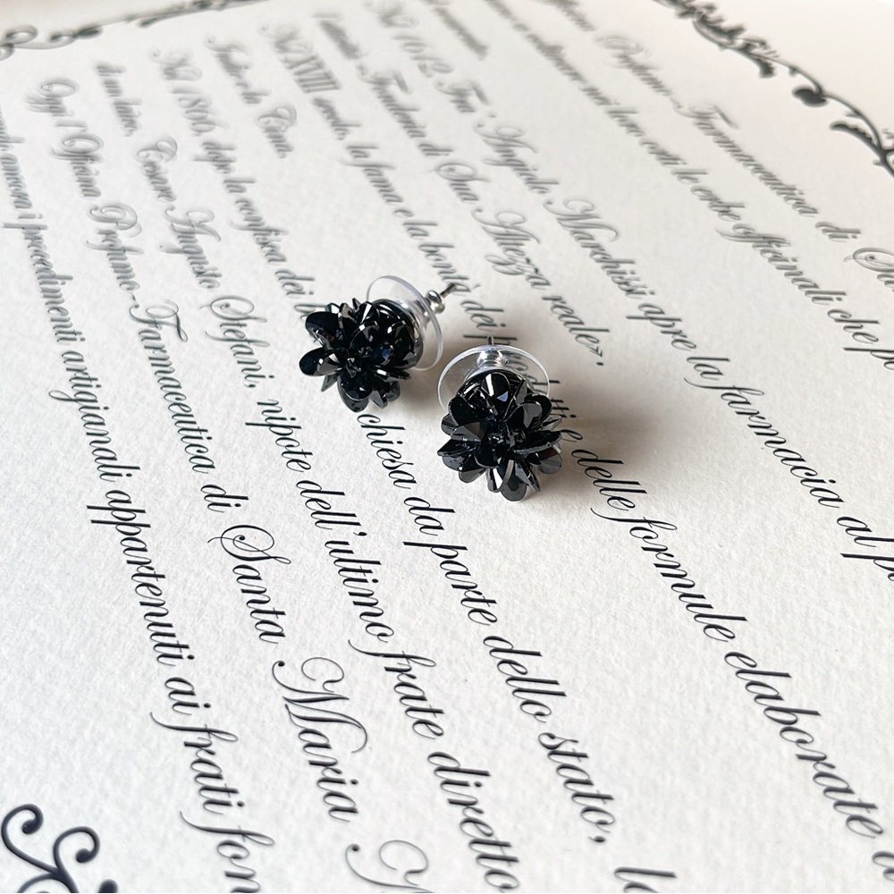 Kate Spade black floral earrings